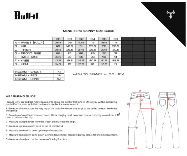 BULL-IT MENS ZERO BLACK SKINNY REG