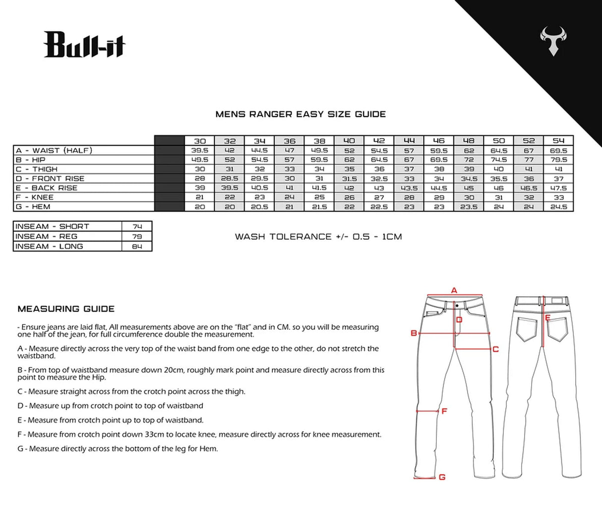 BULL-IT MENS RANGER BLACK EASY REG