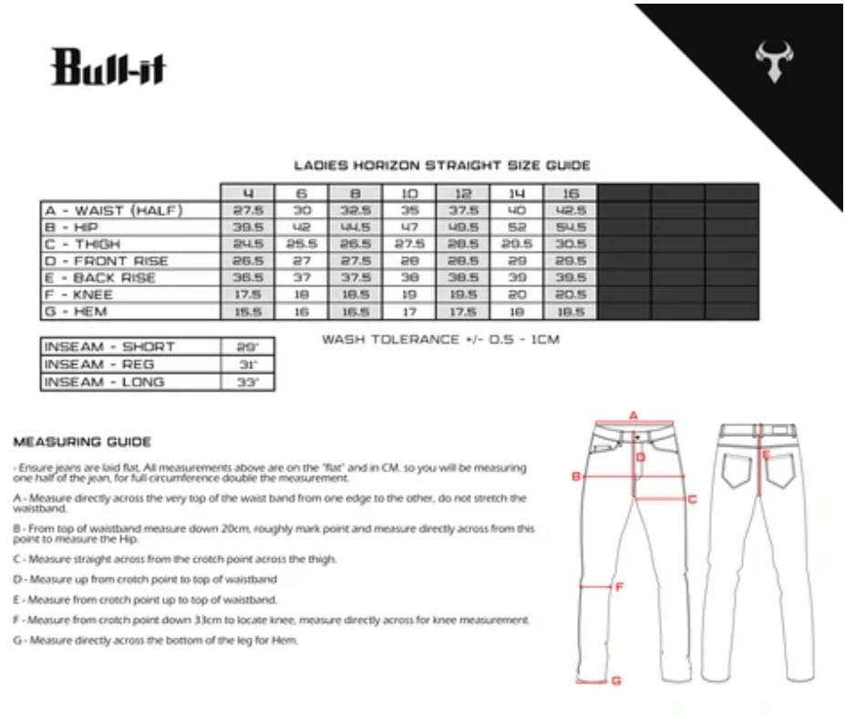 BULL-IT LADIES HORIZON BLUE STRAIGHT REG