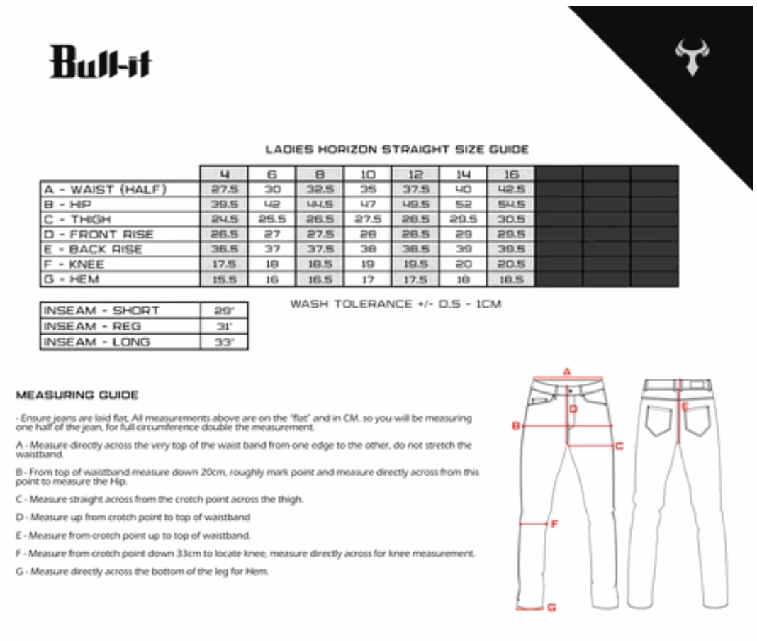 BULL-IT LADIES HORIZON BLUE STRAIGHT REG