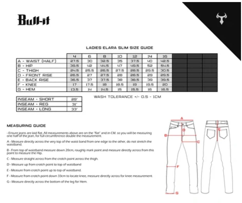 BULL-IT LADIES ELARA GREY SLIM REG