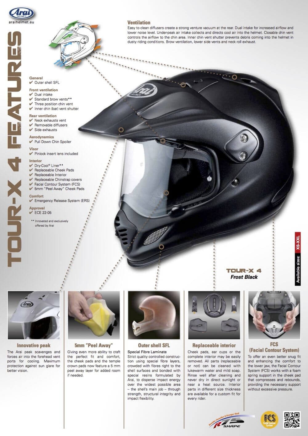 ARAI TOUR X-4 FROST BLACK