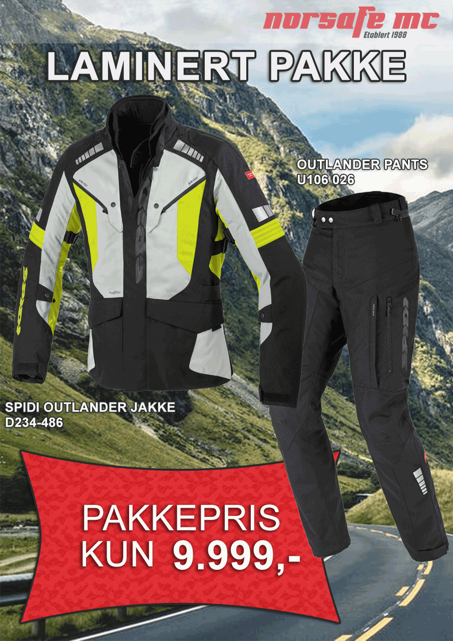Pakke 1: Spidi Outlander Laminert MC Jakke og bukse