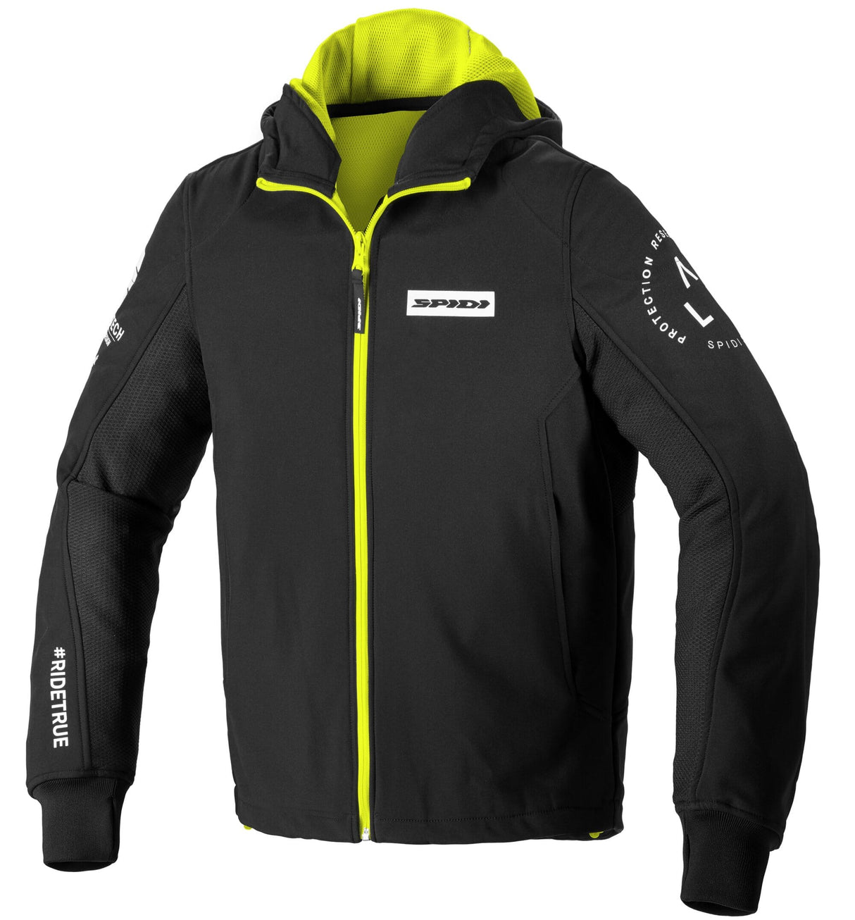 SPIDI HOODIE ARMOR EVO BLACK YELLOW FLUO