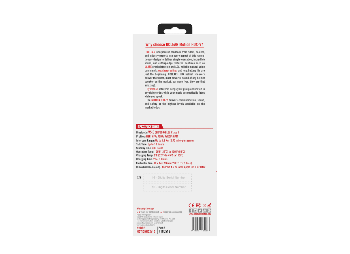 UCLEAR MOTION HDX BT 5.0 & MESH, DUAL SET