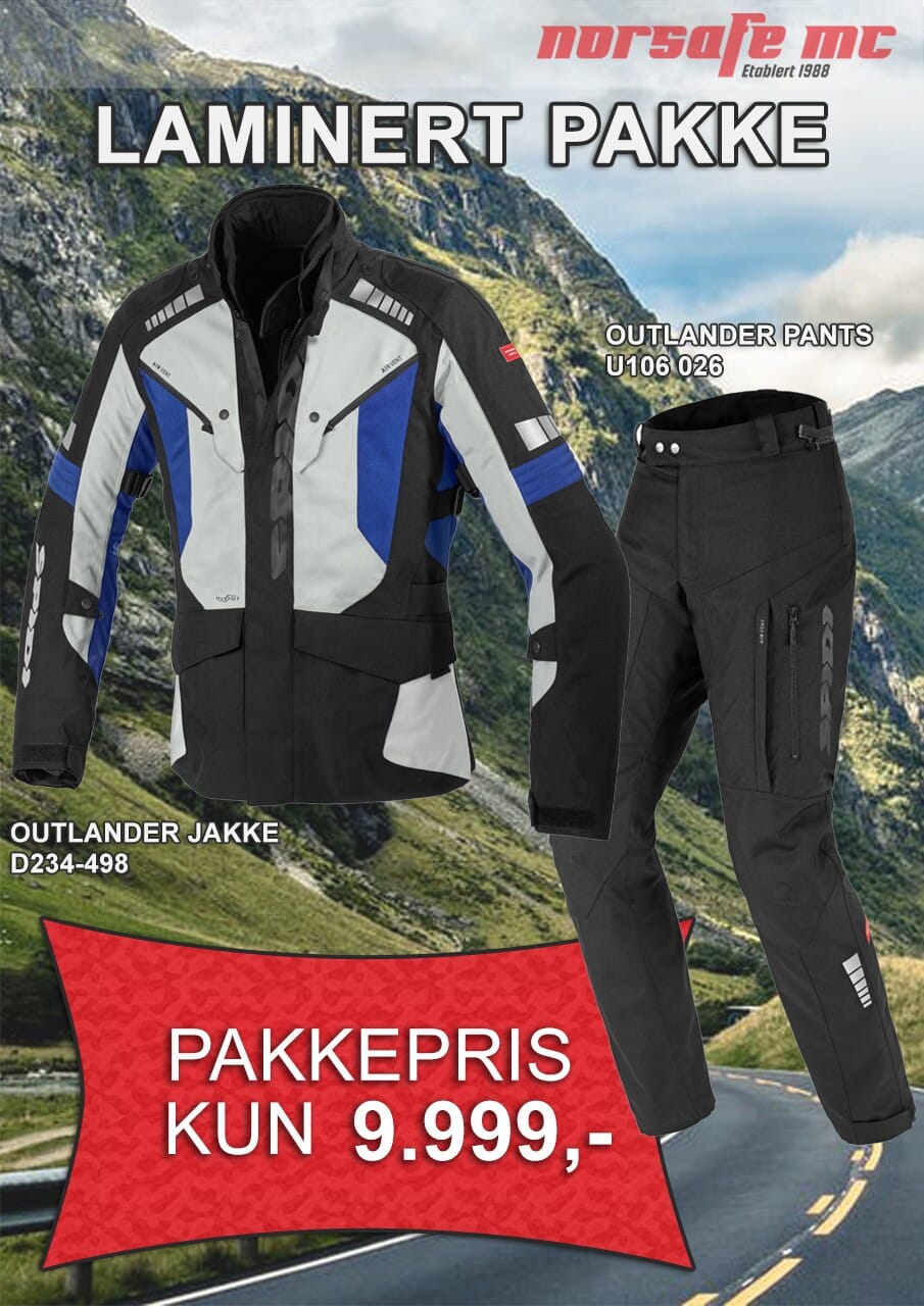 Pakke 1: Spidi Outlander Laminert MC Jakke og bukse