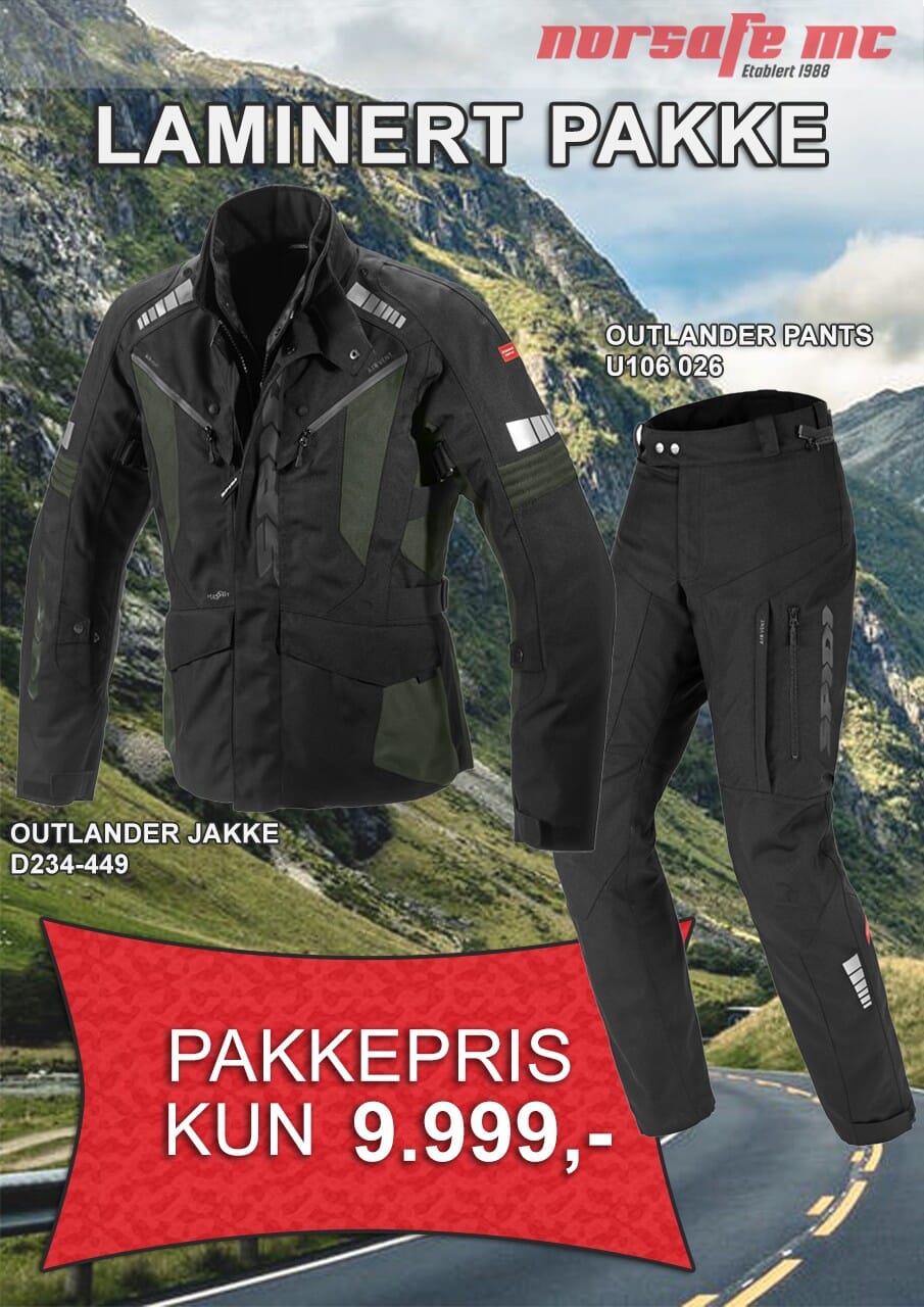 Pakke 1: Spidi Outlander Laminert MC Jakke og bukse