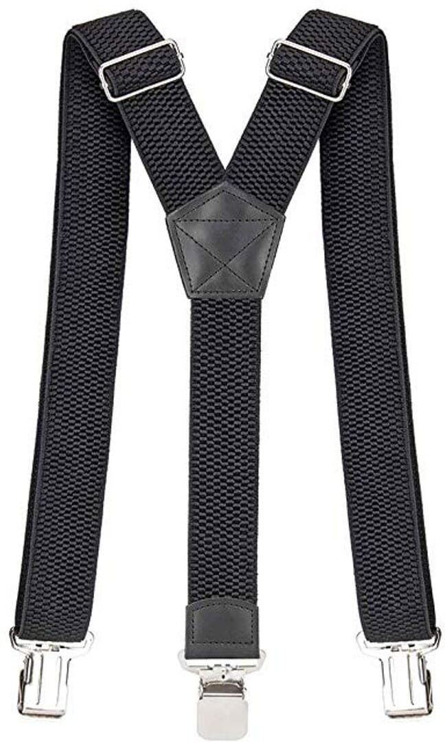 SPIDI SUSPENDERS  BLACK, BUKSESELER MED KRAFTIGE KLYPER